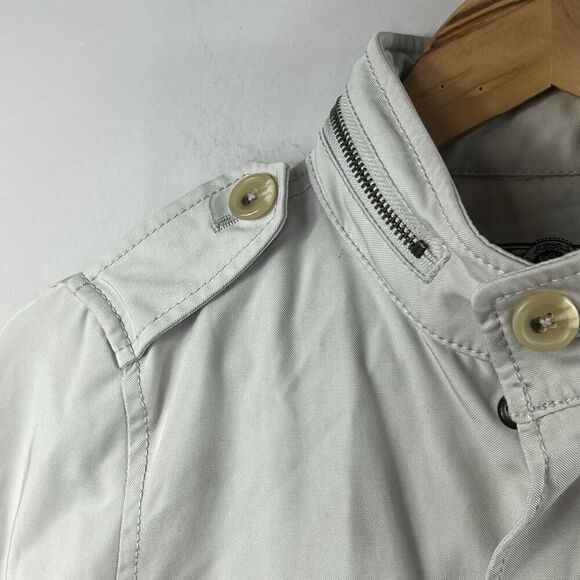 Banana Republic Tan Utility Jacket Size XS Zip Up Hide Away Hood - Picture 3 of 16